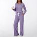 Autumn And Winter Pit Strip Brushed V-Neck Can Be Worn Outside, High-End Home Pajamas, Two-Piece Women's Clothing_ecoleips.com