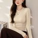 2025 #Double Sided Woolen # Premium Mousse Cashmere Soft Sticky T-Shirt Women's Long Sleeve 2025 Autumn/Winter New Style_ecoleips.com