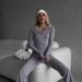 Women's Slim Fit Two Piece Sports Suit Casual Street Style Top And Tight Pants Navel Baring Polyester_ecoleips.com