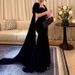 Women Sexy Sweetheart Neck Mermaid Dress Elegant Hight Waist Velvet Slim Prom Gowns Dress Casual Short Sleeve Solid Long Dress_ecoleips.com