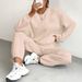 Casual Two Piece Sets Womens Sweatshirt Outifits Streetwear Autumn Winter New Long Sleeved Round Neck Hoodie And Y2k Pants Suit_ecoleips.com