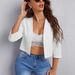 Women's Solid Color Short Suit Jacket 2025 European American Style Spring Summer Trendy Cardigan Top For Females_ecoleips.com