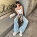 In-stock American Retro Low-waist Loose Wide-leg Pants, Versatile Floor-length Straight Jeans Women, Available For_ecoleips.com