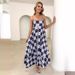 Independent Website Cross-border Summer Ultra-long Dress, Casual Square Neck Sleeveless Bohemian Floral Long Dress With_ecoleips.com