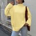DiYun European And American Casual Knitted Solid Color Long-Sleeve Sweater For Women 2025 Autumn/Winter_ecoleips.com