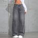 Women's Vintage Gray Washed Jeans – Relaxed Straight-Leg Denim Pants For Streetwear & Casual (S-XXL)_ecoleips.com