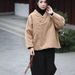 girl Vintage Linen Women's Clothing Sand Washed Ramie Thickened Short Cotton Coat With Side Buttons 3_ecoleips.com