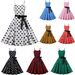 Women's Clothing Polka Dot Dress Retro Long Skirt With Lace Up Skirt With Suspenders_ecoleips.com