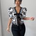 Women's Clothing Half Sleeved Shirt Pattern Lantern Sleeve Cardigan Shirts_ecoleips.com