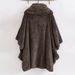 Women's Oversized Batwing Sleeve Coat – Fleece Lined Button Down Collar With Pockets, Streetwear Fashion Outerwear For Fall Winter_ecoleips.com