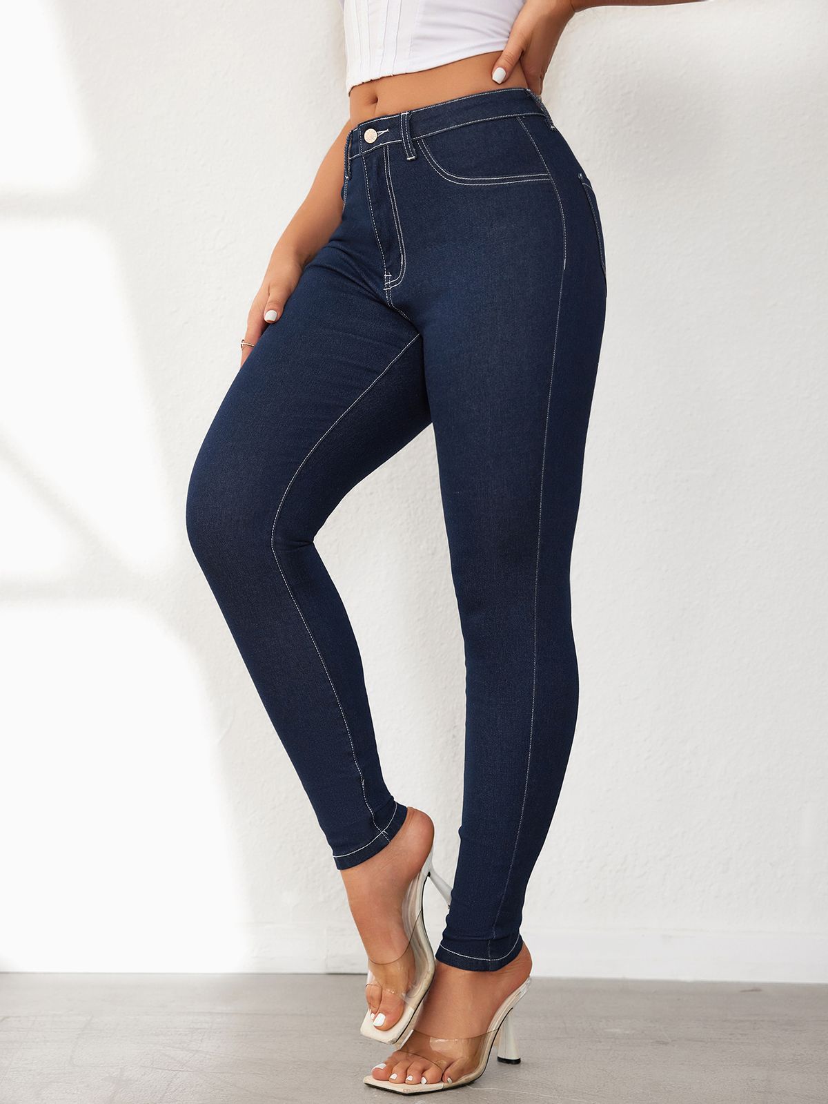 Women's Clothing Summer High Waist Slim Tight Large Size Hip Lift Skinny Jeans Women_ecoleips.com