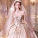Off-Shoulder Wedding Dress Ball Gown With Long Train & Lace Appliques – Vintage Courtly Style A-Line Bridal Gown For Petite Bride (XS-XXL)_ecoleips.com