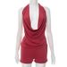 D25ST127 European American Style Summer New Women's Halter Neck, Off-shoulder, Tie-back Top And Shorts Two-piece Set_ecoleips.com