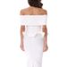 Verve Hot Selling Women's Off-Shoulder Two-Piece Set With Ruffle Trim Bodycon Dress_ecoleips.com