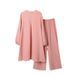 Muslim Women's Clothing Cross-Border Spring Autumn New Solid Color Round Neck Sequin Long Sleeve Shirt And Pants Fashion_ecoleips.com