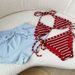 Sexy Red & White Striped Bikini Set - High Elasticity Beachwear For Women, Breathable Swimwear With Removable Pads, Perfect For Pool Party & Vacation_ecoleips.com