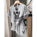 Women's Clothing Women's Sports And Leisure Suit Loose Fit Summer Outfit Short Sleeved Two Piece Set Fashionable Youthful_ecoleips.com