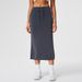 Women's Slimming Slit Midi Skirt Bodycon Straight Elastic Waist Drawstring Versatile Hip Covering Skirt_ecoleips.com