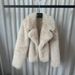 Cropped Faux Fox Fur Blazer – Plush Shawl Collar & Luxe Draping (Pink/White/Brown/Beige/Black/Gray) – Street Luxe Essential For Cold-Weather Chic_ecoleips.com
