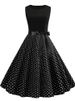 Women Summer Casual Polka Dot Dress Elegant Retro Vintage 50s 60s Sleeveless Party Dresses Vestidos_ecoleips.com