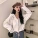 hooded Cotton Jacket Autumn, Plus-size European And American Women's Clothing, Loose-fitting, Drawstring,_ecoleips.com