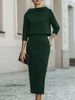 Women's Clothing Fashionable Urban Commuting Two Piece Set Skirt And Top For Formal & Casual For Women Round Neck_ecoleips.com