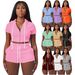 Women's Clothing Zip Up Cardigan Solid Color Short Top With Hood Two Piece Set_ecoleips.com