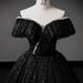 Elegant Off-Shoulder Black Evening Dress With V-Neck – Slim A-Line Gown For Performances, Galas & Special Occasions (XS-XXXL)_ecoleips.com