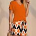 Women's Clothing Casual Fashion Solid Color Comfortable V Neck Top + Button Decoration Shorts Two Piece Set_ecoleips.com