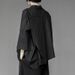 Gothic Oversized Shirt for Women Asymmetrical Layering Polo Collar Dark Aesthetic Loose Fit Open Front Blouse M to XL Black_ecoleips.com