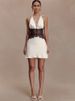 JULISSA MO Patchwork Lace Sexy Backless Mini Dress Women White Deep V-neck Halter Dress Winter Skinny Elegant Party Club Dresses_ecoleips.com