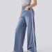 Vintage Washed Blue Side Stripe Jeans For Women - Y2K High Street Design, Loose Fit Wide Leg Trousers With Retro Style_ecoleips.com