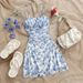 Women's Clothing Sexy Temperament Dress Holiday Style Backless Sling Seaside Beach Short Skirt_ecoleips.com