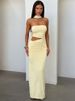 Mozision Halter Neck Strapless Sexy Maxi Dress Women Summer Elegant Off-shoulder Ruched Cutout Bodycon Party Long Dresses_ecoleips.com