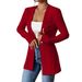 2025 Euopean And Ameican Fall/Winte New Fashionable Elegant V-neck Single-Button Solid Colo Long-Sleeve_ecoleips.com