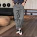 Women's High Waist Straight Leg Pants – Classic Versatile Trousers For Work & Casual (Sea Blue/Black/Greyish/Dark Brown/White/Olive Green)_ecoleips.com