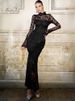 Hugcitar Black Long Sleeve Zip Up Patchwork Mesh Sexy Bodycon Maxi Dress 2024 Spring Women Fashion Outfits Festival Night Club_ecoleips.com