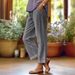 Women's Cotton Linen Straight Casual Pants Loose Fit Elastic Waist Solid Color Summer Fashion With Pocket_ecoleips.com