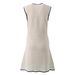 Women's Clothing Color Handmade Hook Edge Skirt Summer Round Neck Sleeveless White Knitted Dress_ecoleips.com