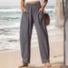 Women's Cotton Linen Casual Pants Elastic Waist Banana Style Work Baggy Trousers European American Fashion Vacation Wear_ecoleips.com
