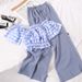 Women's French Preppy Style Spring Summer Short Sleeve Two Piece Set Sanya Resort Look Trouser Suit_ecoleips.com