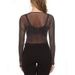 Women's High Elastic Silver Wire Hollow Long Sleeved Top Sexy Mesh Perspective Hoodie T-shirt_ecoleips.com