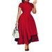 Women's Clothing fashion temperament high waist banquet big swing skirt elegant evening dress_ecoleips.com
