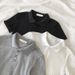 Polo Collar Short Sleeved T Shirt Women's Summer High Waist Short Slim Fit Slim Short Sleeved Tops Ribbed Bottoming Shirt_ecoleips.com