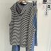 European American Style Striped Sleeveless Hooded Sweatshirt Women, Loose Versatile Spring And Autumn, Suitable For_ecoleips.com