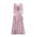2026 New Summer European Court Style V-neck Sweet Princess Fairy Dress With Ruffled Hem And Long Skirt_ecoleips.com