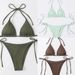 Sexy Bikini Set – Triangle Top & High-Cut Bottom, Breathable Polyester Fabric – Beach & Pool Swimwear For Women_ecoleips.com