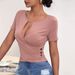 Aria Basics Aria Basics European And American Women's Clothing 2026 New Cross-border Sexy Hollow-out Buttoned Slim-fit Casual Short-sleeve_ecoleips.com