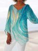 Aria Basics Aria Basics 2024 New Women's Fashion For Cross-Border Trade: European American Style 3D Printed Animal And Nature Scenery V-Neck_ecoleips.com