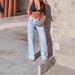 European And American Mid-waist Frayed Wide-leg Jeans Women, Cross-border Washed Distressed Straight-leg Floor-length_ecoleips.com